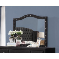 Coaster Furniture 206104 Deanna Button Tufted Mirror Black